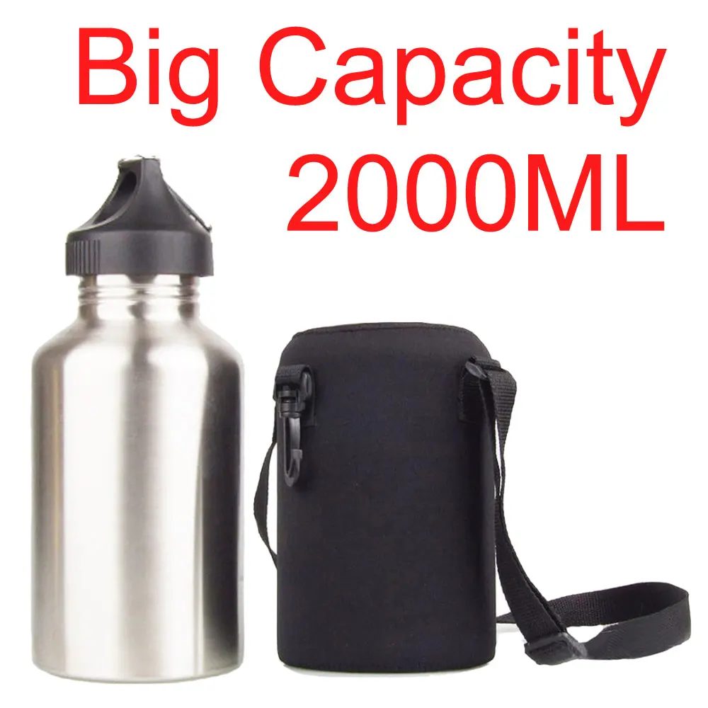 Camping Cooking Pot Stainless Steel - 2000Ml Sport Water Fles Set Voor