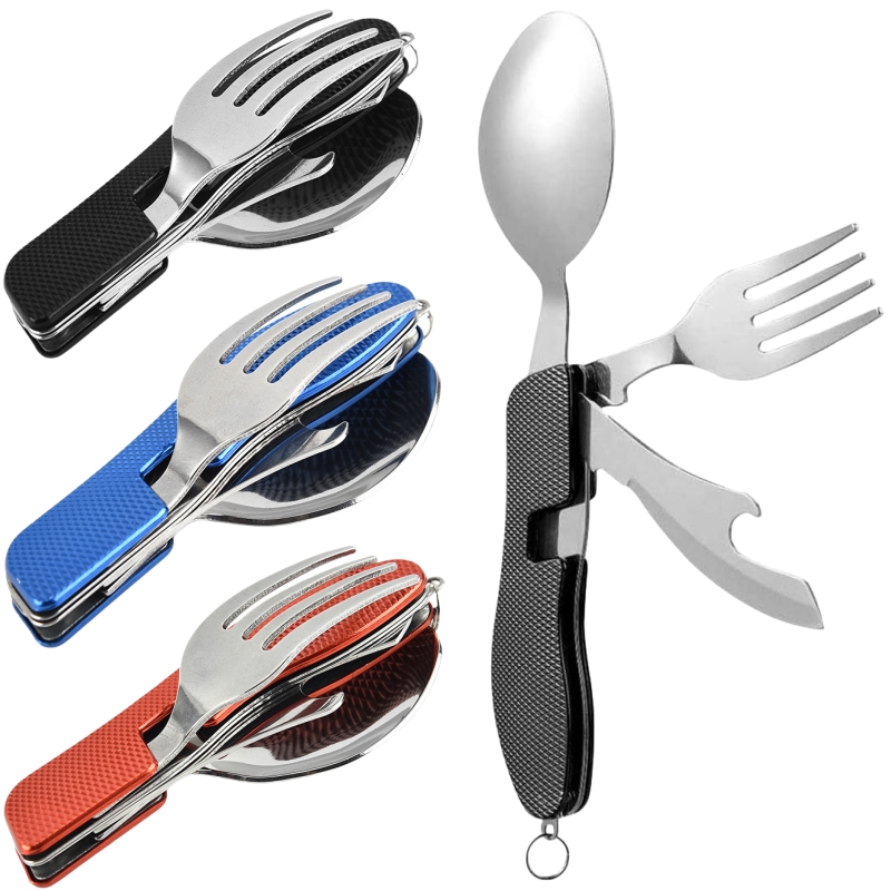 Camping Cooking Pan Set - 4-in-1 opvouwbare campinggerei set multifunctionele mes
