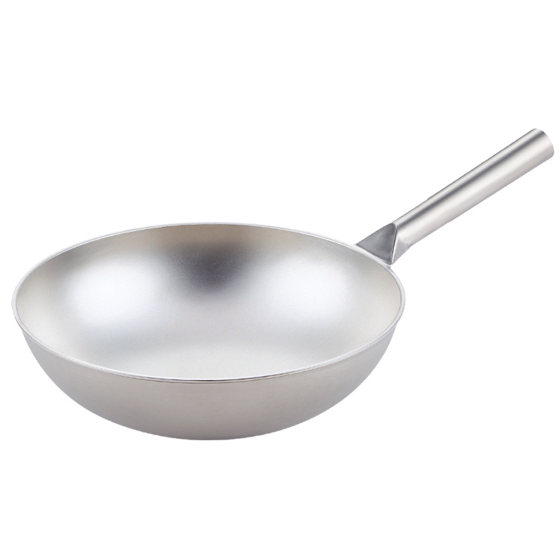Camping Cooking Without Gas - 30/32/34/36/38cm Pure Titanium Wok met ronde