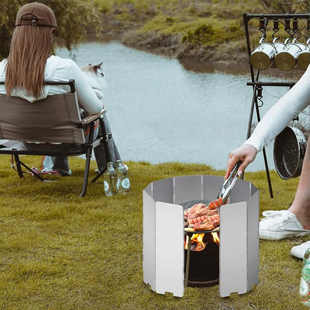 Camping Cooking Disc - 8/9/10/12/14/16 Platen Opvouwbare Camping Kachel Windscherm