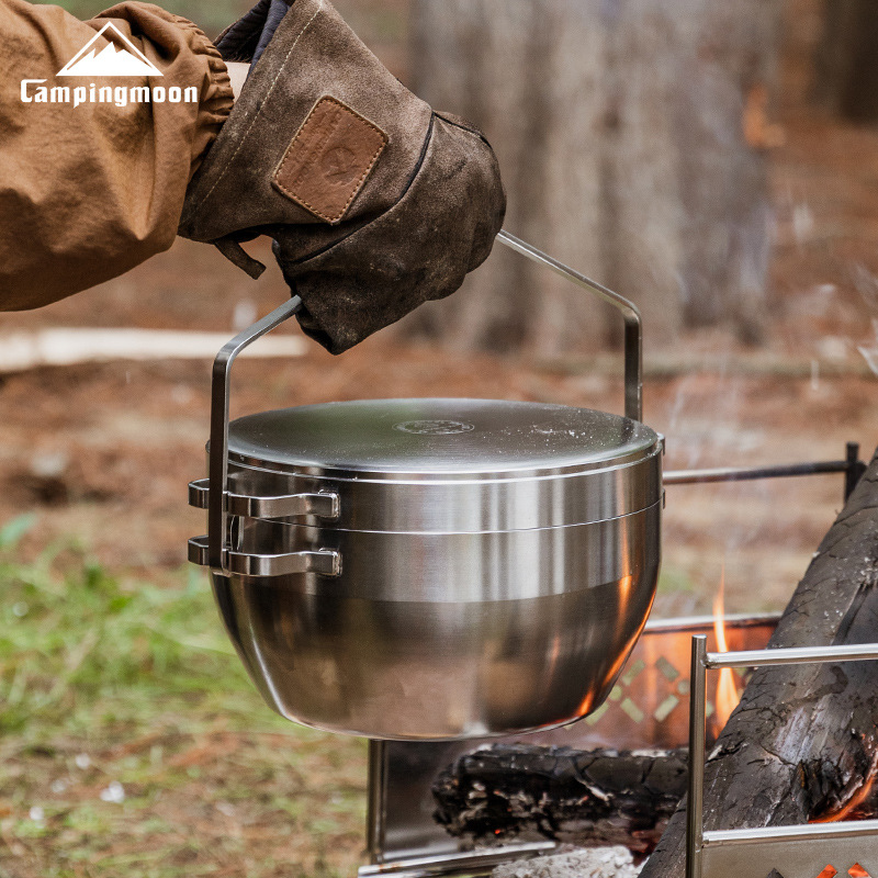 Camping Cooking Pot Stainless Steel - Multifunctionele campingpot - 304 robuuste roestvrijstalen