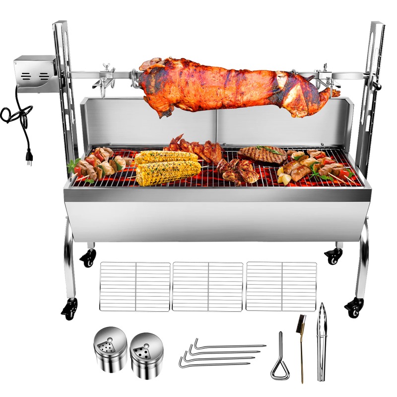 Camping Cooking Equipment Electric - 2-in-1 Barbecue Grill Koffiebrander Rotisserie Nieuw