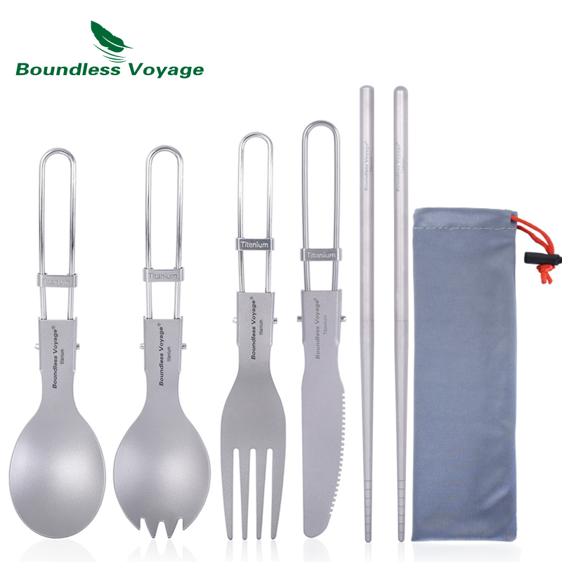 Camping Cooking Plate - Boundless Voyage Titanium Camping Bestek Opvouwbare
