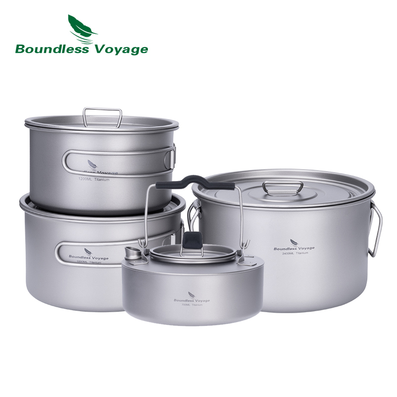Camping Cooking Plate - Boundless Voyage Titanium Pot Stockpot kookset