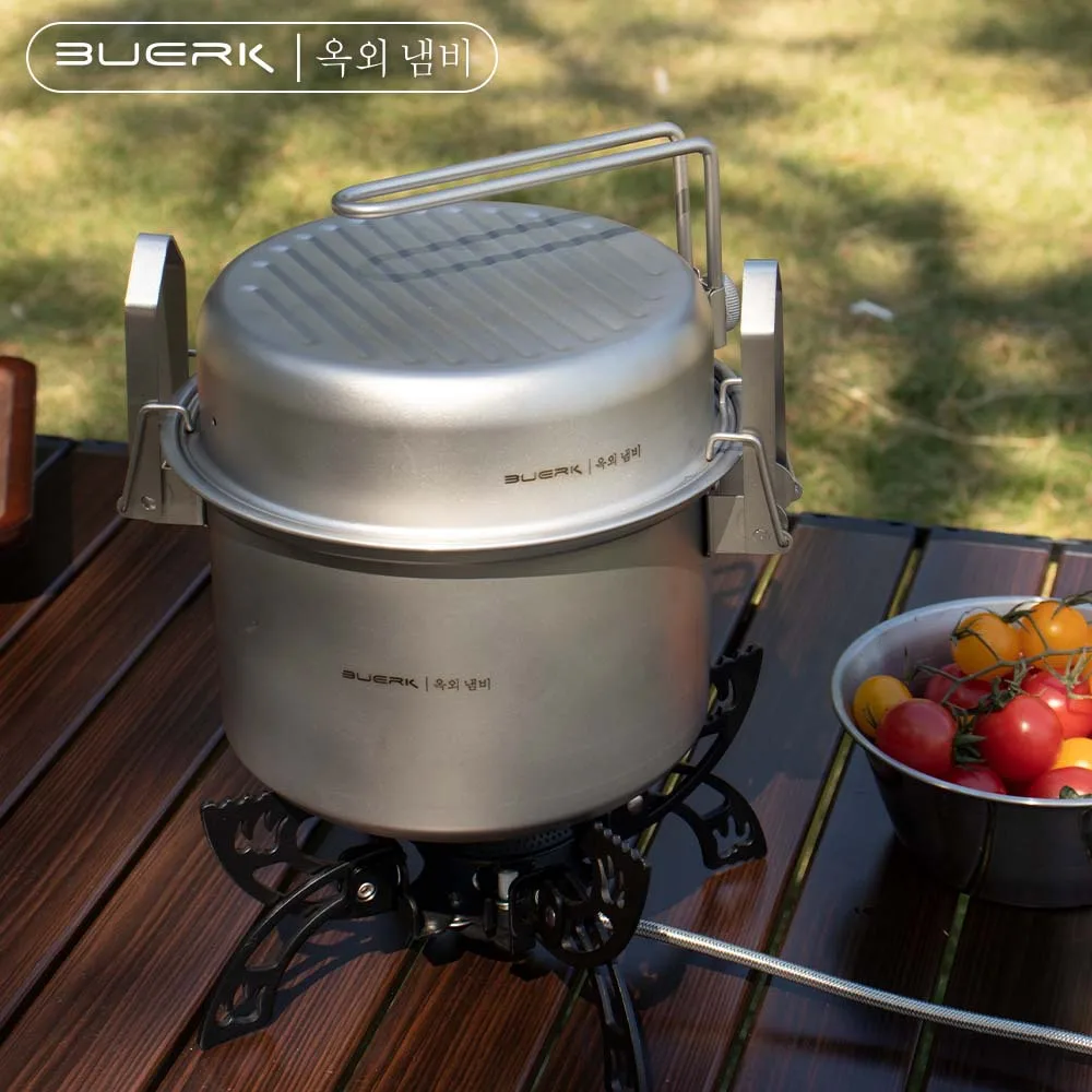 Camping Cooking Pot Stainless Steel - Outdoor Camping Multifunctionele stoom- en frituurpan,