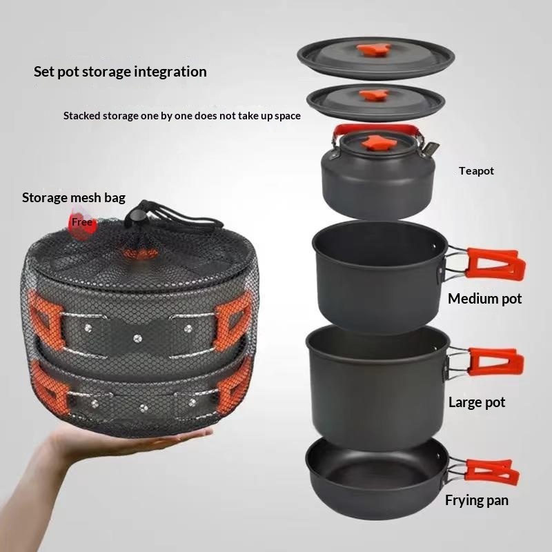 Camping Cooking Ware Set - Draagbare aluminium camping kookset, lichtgewicht outdoor