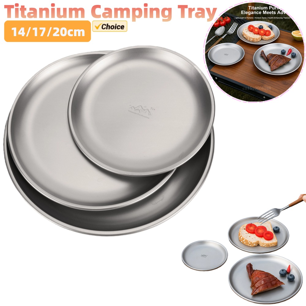 Camping Cooking Disc - 14/17/20cm Titanium Campingplaat 1/3 Stuks Camping