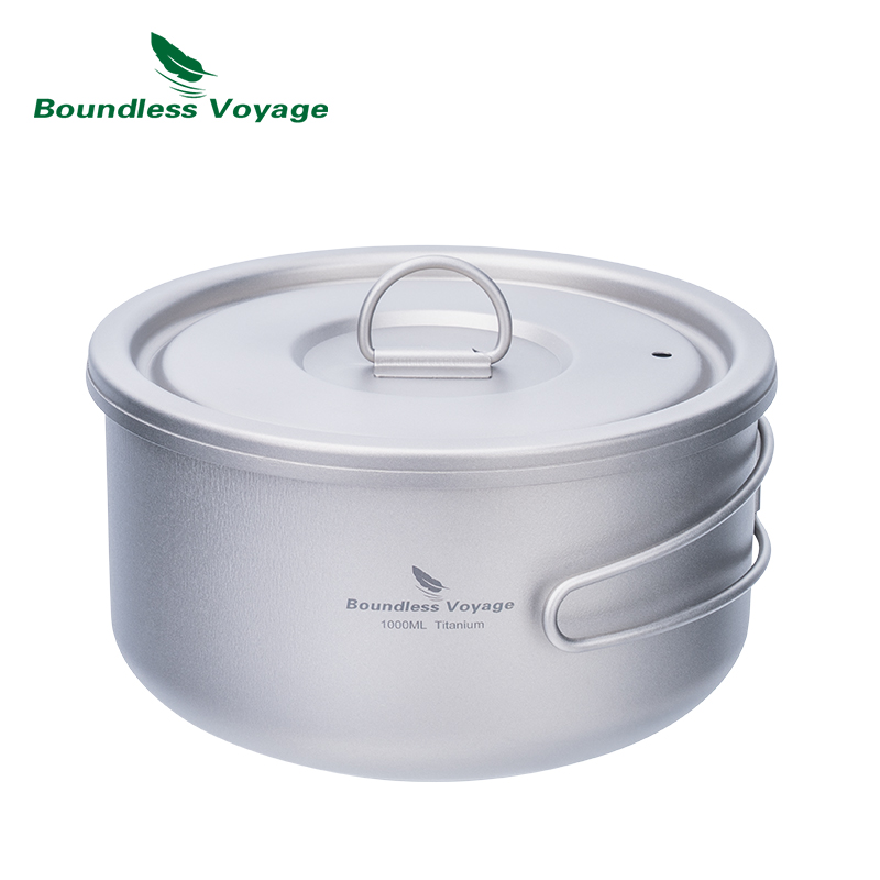 Camping Hiking Cooking - Boundless Voyage Titanium Campingpot met Deksel