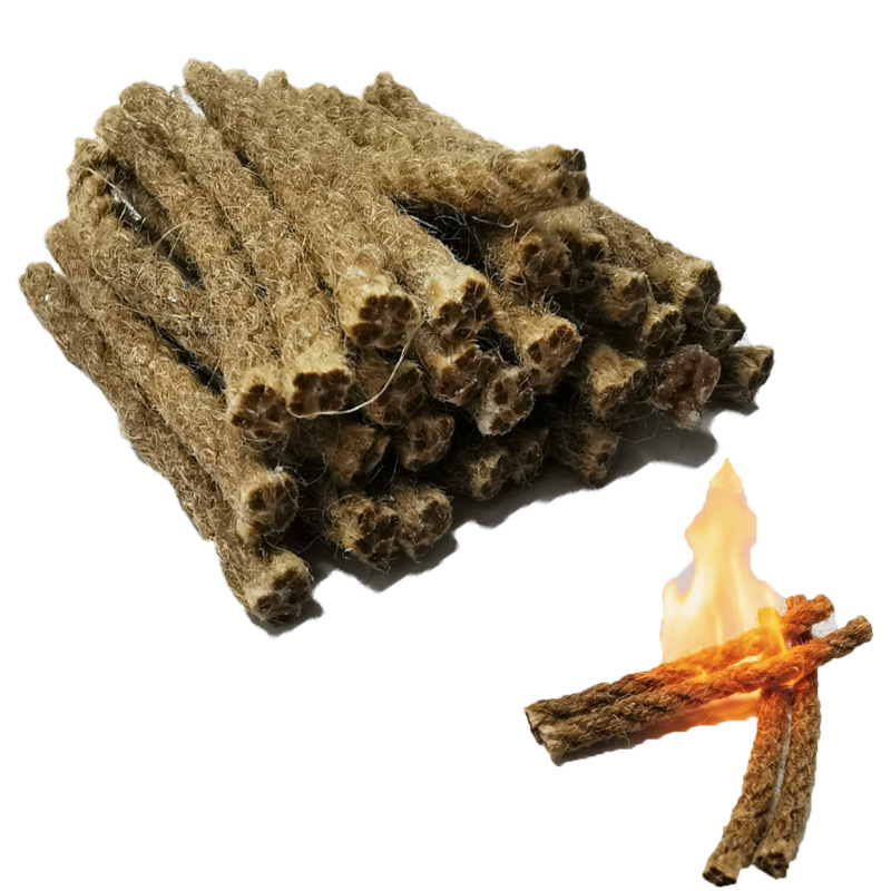 Camping Cooking Fire Stove - Outdoor Mini Wax Hemp Rope Draagbare