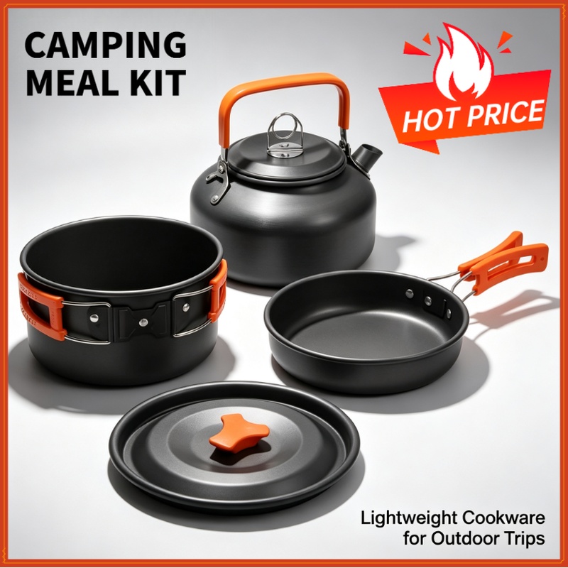 Camping Cooking Ware Set - Campingkookset Campingkookgerei Reisservies Outdoor Picknickset Theepot