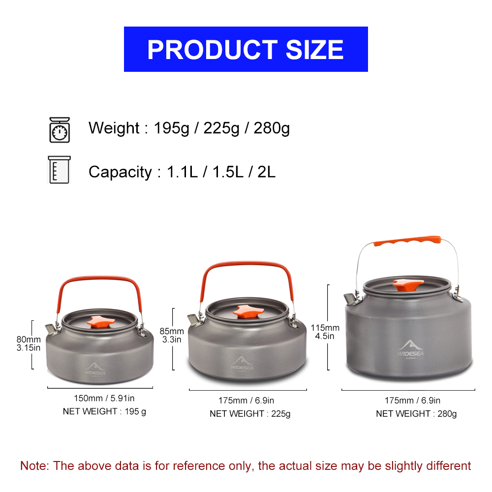 Widesea 1.1L 2L1.5L Camping Wa - Camping Cooking Pan Set recensie en prijs