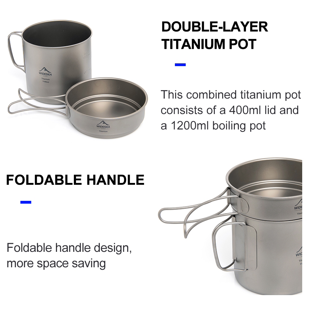 Widesea Ultralight Titanium Ca - Camping Cooking Pan Set recensie en prijs
