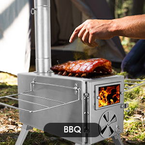 Campinghoutkachel van roestvri - Camping Cooking Tent recensie en prijs