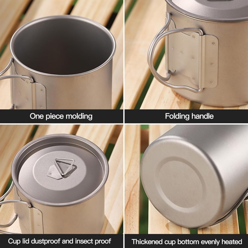 Titanium kampeermok met inklap - Camping Cooking Ware Set recensie en prijs
