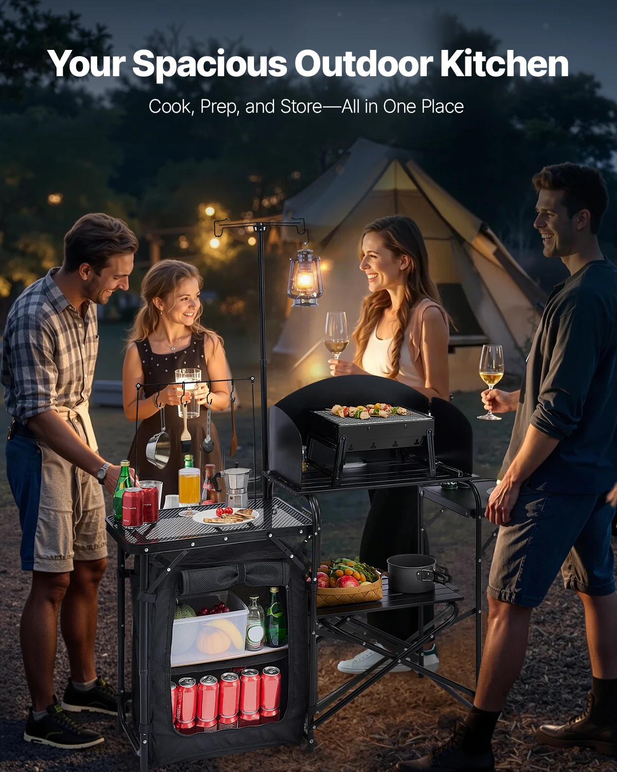 Opvouwbare campingtafel Outdoo - Camping Cooking Cupboard recensie en prijs