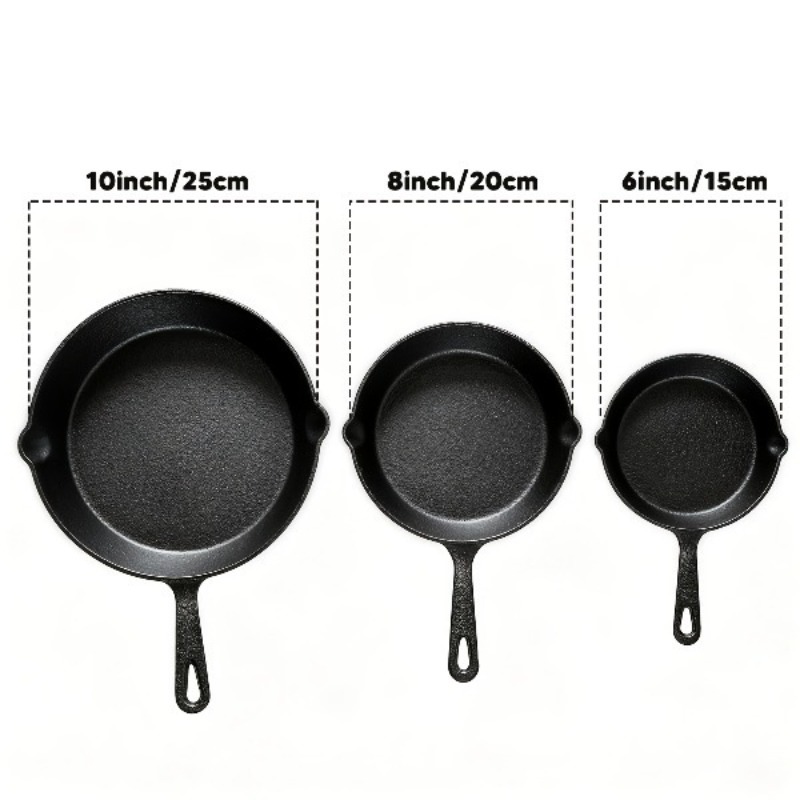 3-delige gietijzeren koekenpan - Camping Cooking Without Gas recensie en prijs