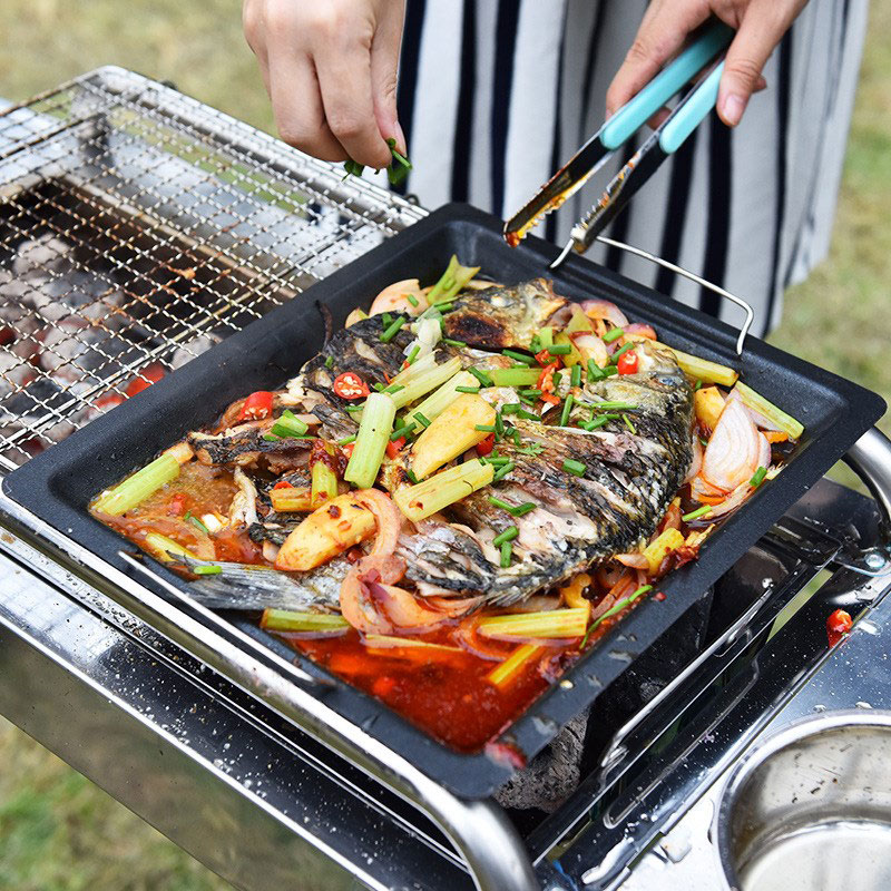 Buiten dikke vierkante grillpa - Camping Cooking Plate recensie en prijs