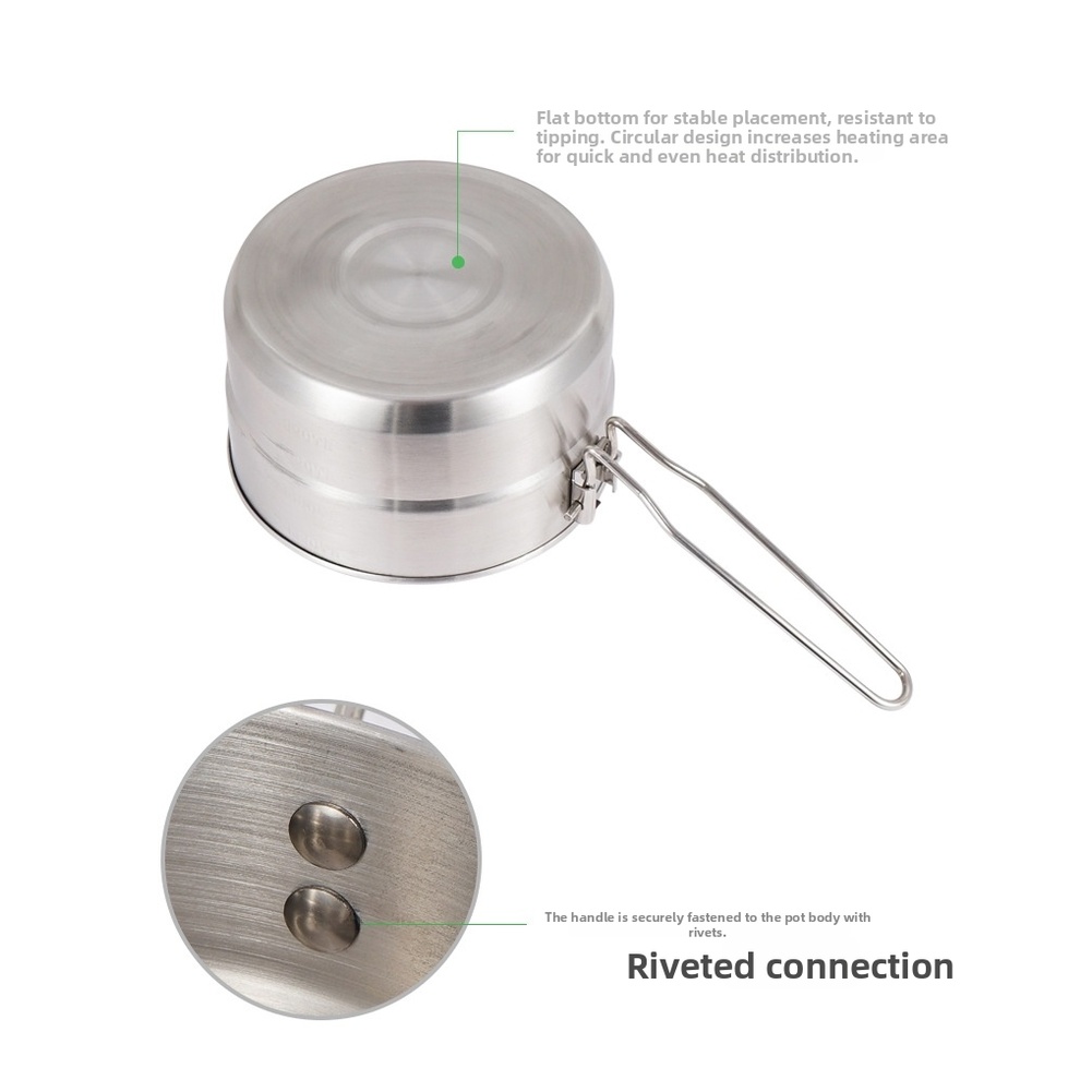 1.5L 304 roestvrijstalen campi - Camping Cooking Ware Set recensie en prijs