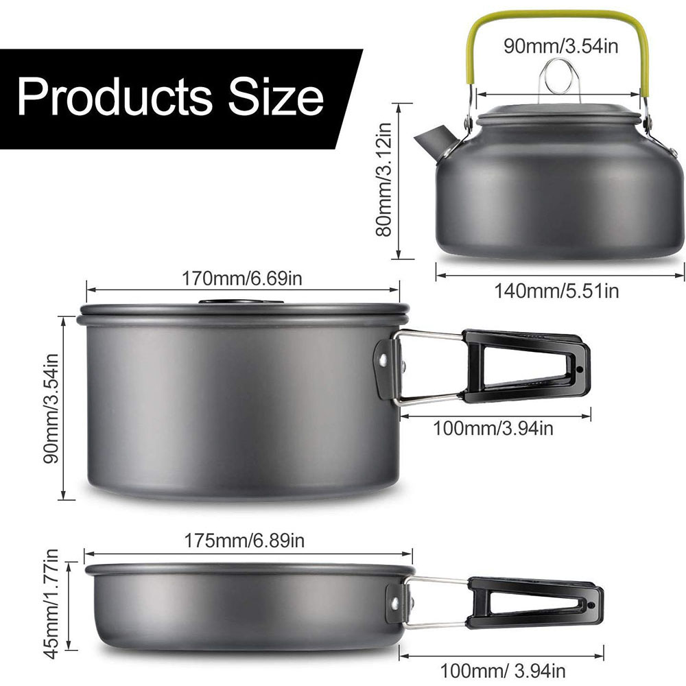 Camping Kookgerei Set Aluminiu - Camping Cooking Ware Set recensie en prijs