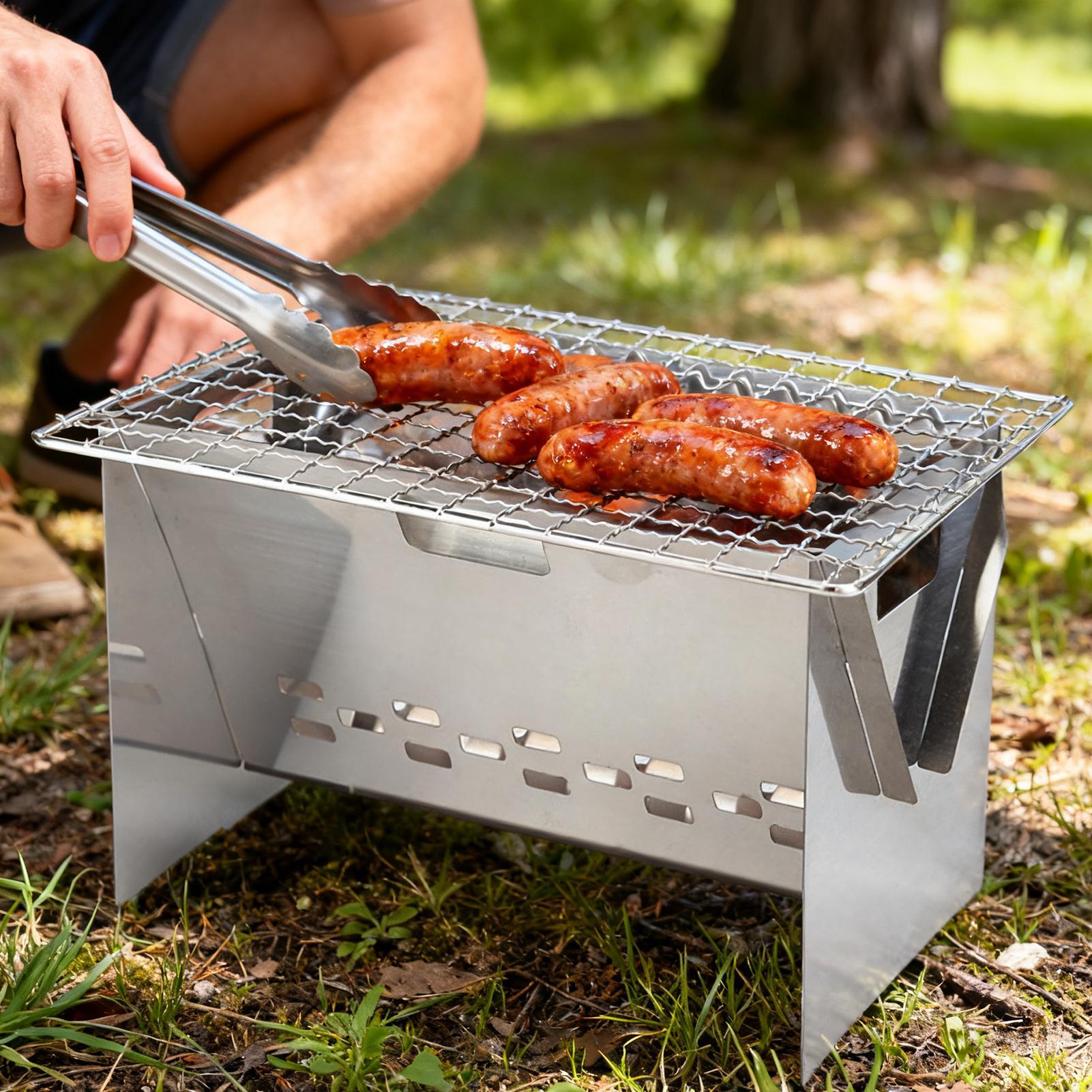 Roestvrijstalen houtskoolgrill - Camping Cooking Fire Stove recensie en prijs