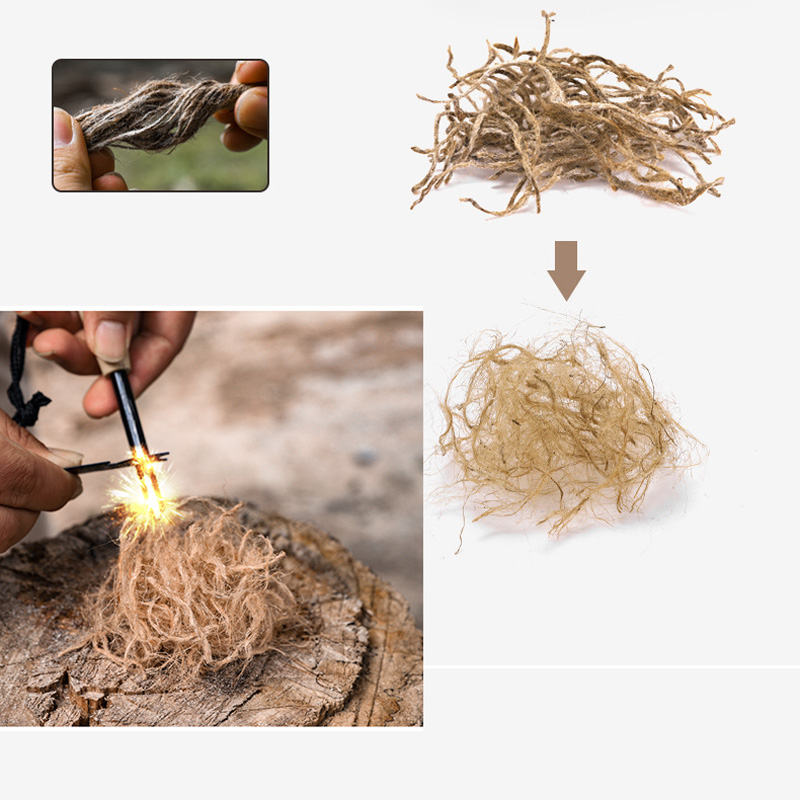 Outdoor Mini Wax Hemp Rope Dra - Camping Cooking Fire Stove recensie en prijs